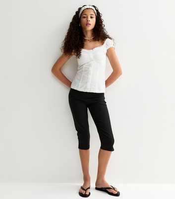 Girls Black Capri Trousers
