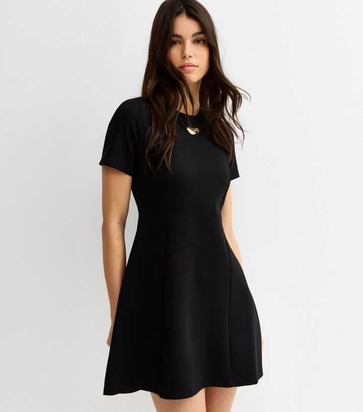 Black Fit and Flare Mini Dress | New Look