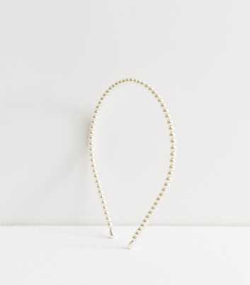 Cream Faux Pearl Headband
