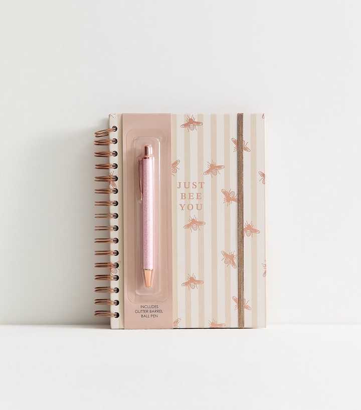 Cream Just Bee You Notebook with Pen