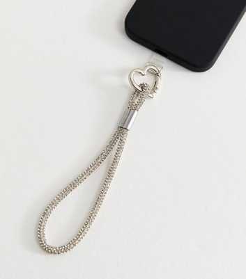 Silver Tone Diamante Embellished Phone Strap