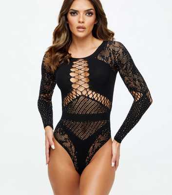Ann Summers Black Paisley Bodysuit