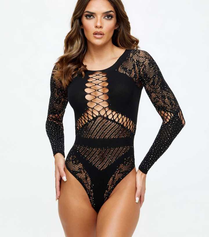 Ann Summers Black Paisley Bodysuit