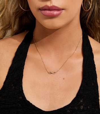 Gold Tone Diamanté Infinity Chain Necklace