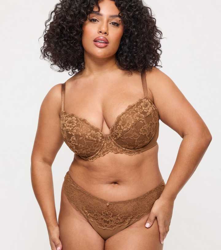 Ann Summers Tan Lace Plunge Bra