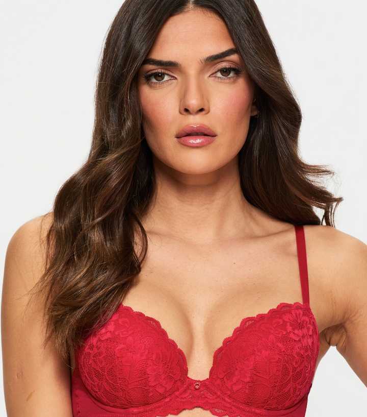 Ann Summers Bright Red Lace Plunge Bra