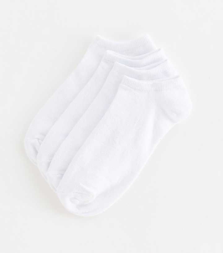 Pack of 4 White Cotton Rich Trainer Socks