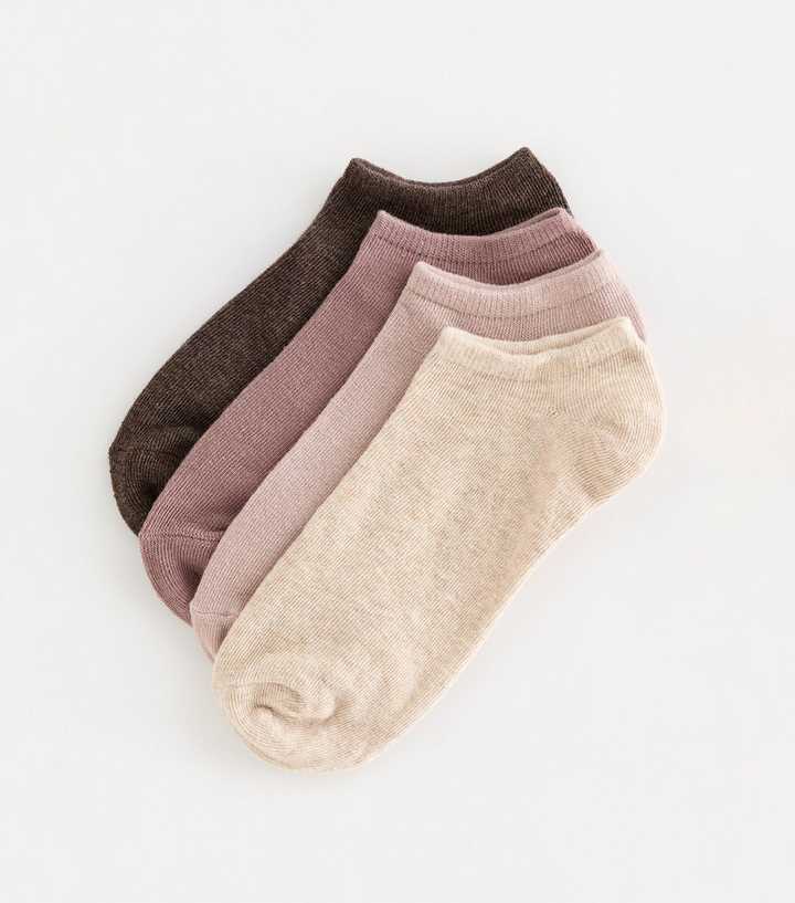 Pack of 4 Pink Cotton Rich Trainer Socks
