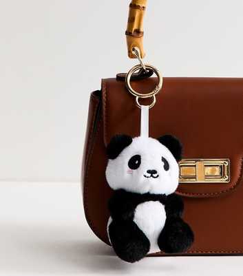 Black Plush Panda Bear Bag Charm