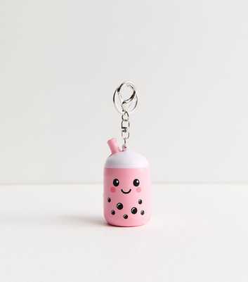 Pink Boba Tea Stress Ball Key Ring