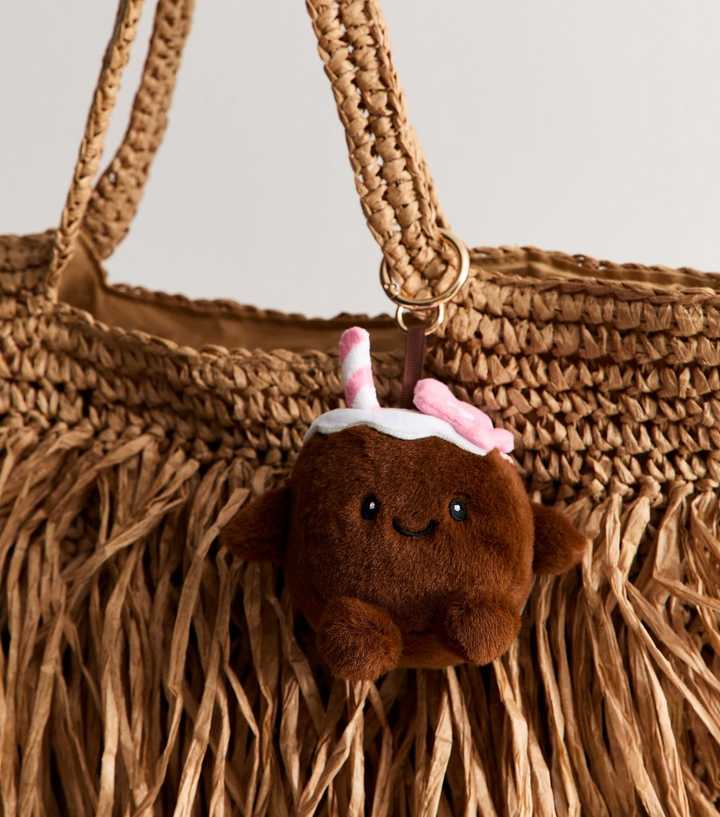 Brown Coconut Plush Bag Charm