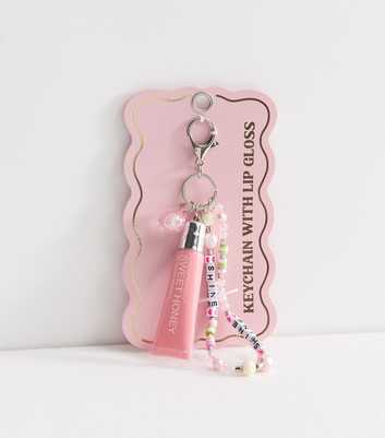 Simple Pleasures Pink Sweet Honey Chain and Lip Gloss Keyring