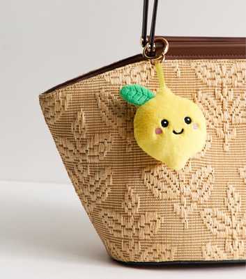 Bright Yellow Lemon Plush Bag Charm