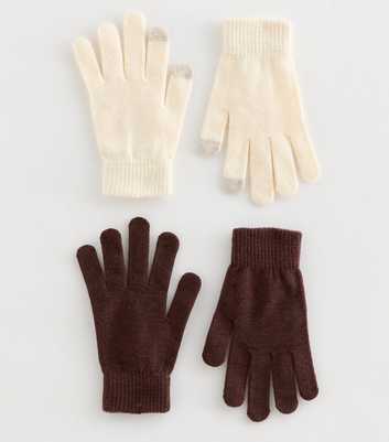 Dark Brown and Cream Pack of 2 Magic Gloves