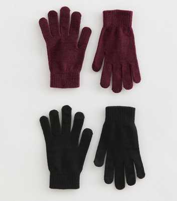 Dark Burgundy and Black Pack of 2 Magic Gloves