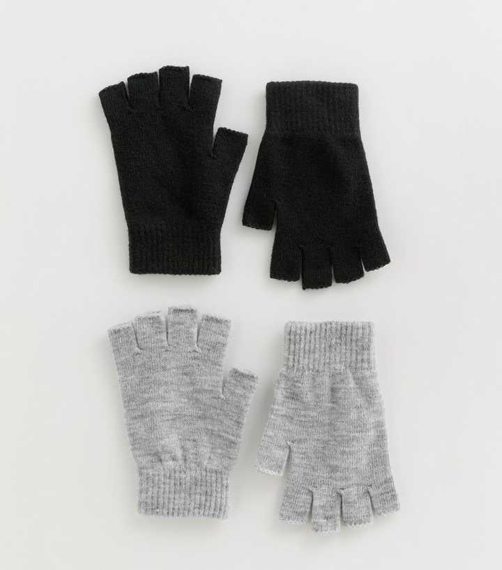 Black Pack of 2 Fingerless Gloves