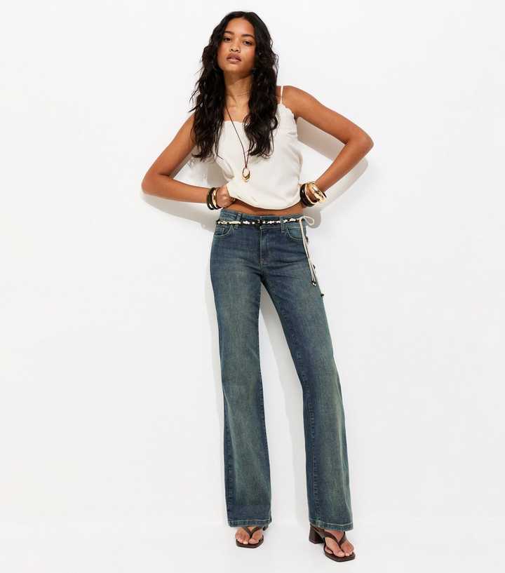 Vintage Blue Wash Low Rise Bootcut Jeans
