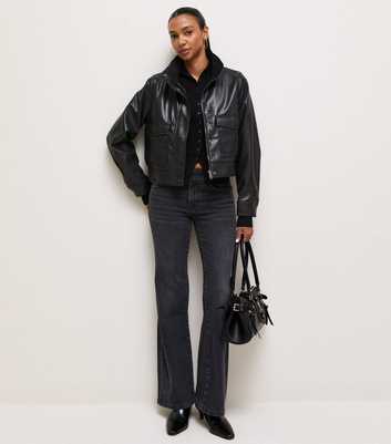 Black Double Button Low Rise Bootcut Jeans