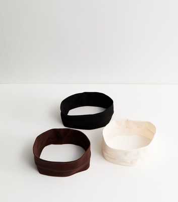 Pack of 3 Brown Stretchy Headbands