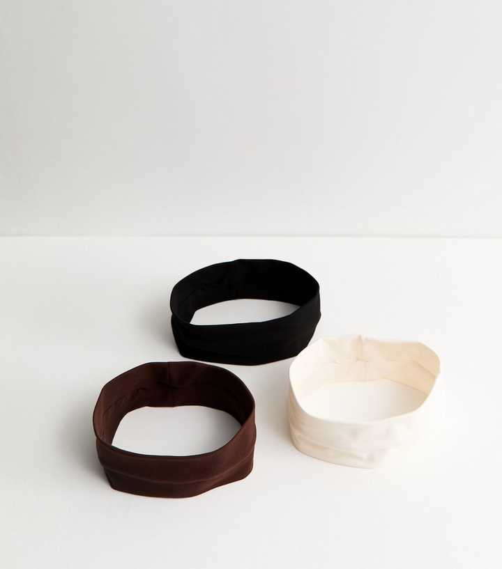 Pack of 3 Brown Stretchy Headbands