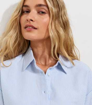 Blue Cotton Striped Oxford Shirt