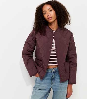 Dark Burgundy Quilted Padded Jacket
