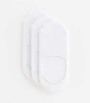 Pack of 3 White Sports Grip Invisible Socks