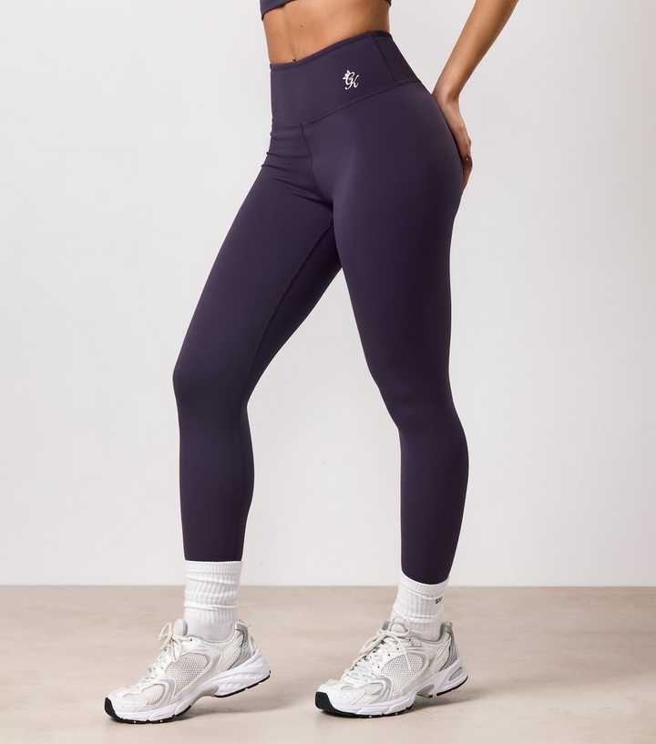 Gym King Dark Purple Logo Leggings
