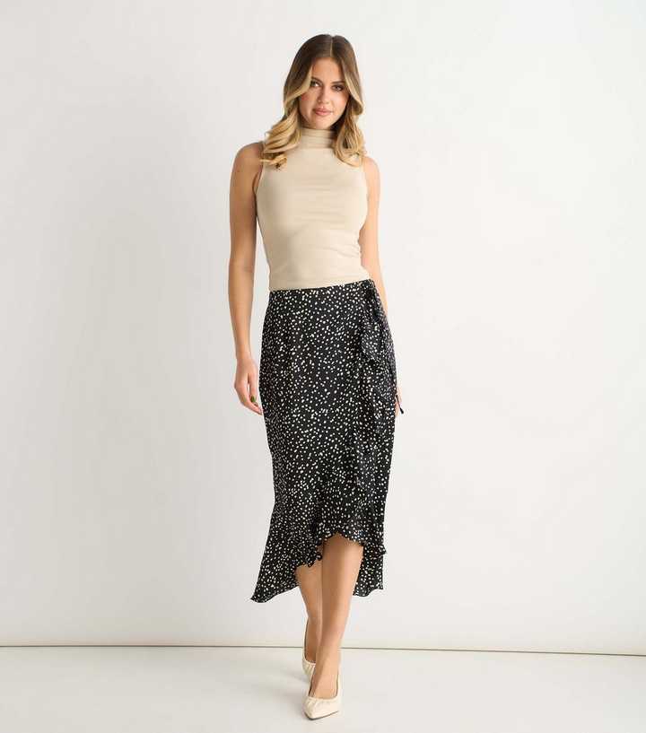Gini London Black Animal Print Skirt