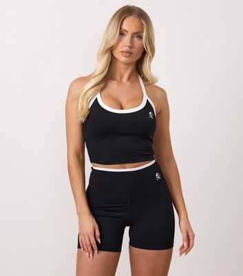 Gym King Black Contrast Trim Cropped Tank Top