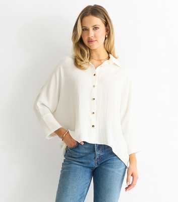 Gini London White Oversized Blouse