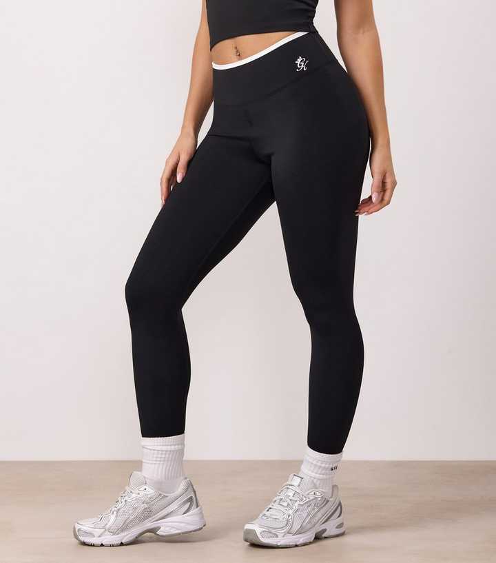 Gym King Black 365 Contrast Trim Leggings