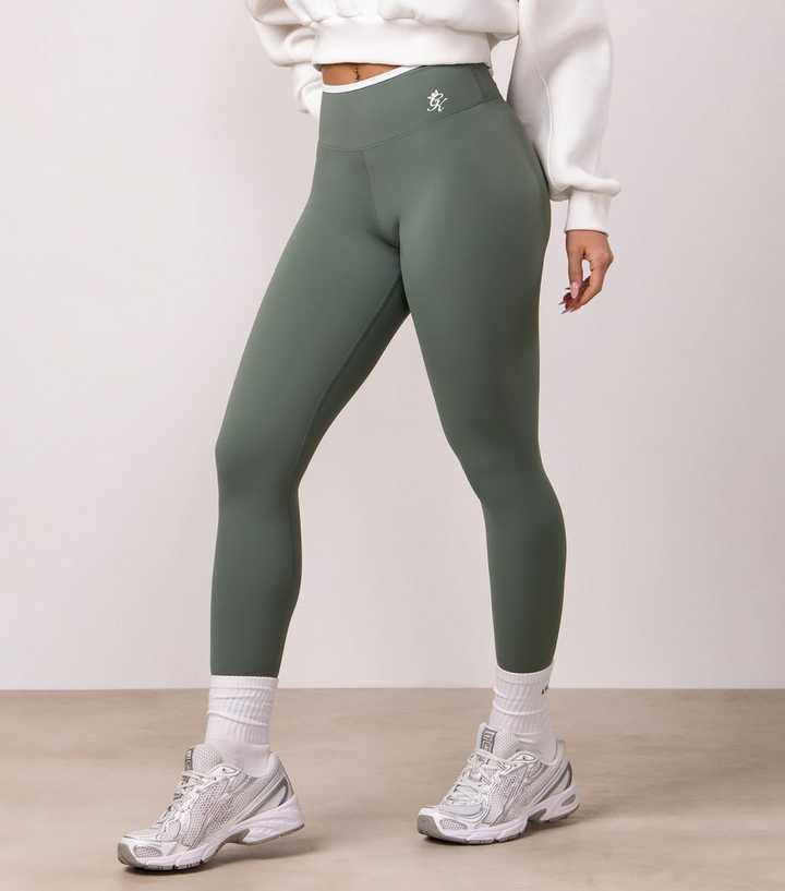 Gym King Green 365 Contrast Trim Leggings