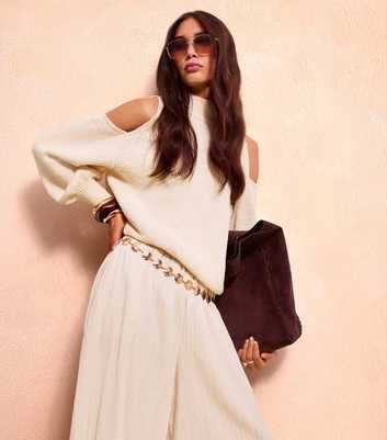 Cream Open Shoulder Jumper