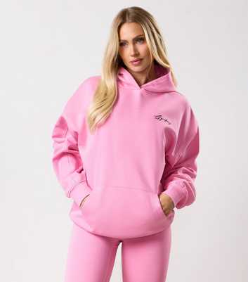 Gym King Bright Pink Script Hoodie