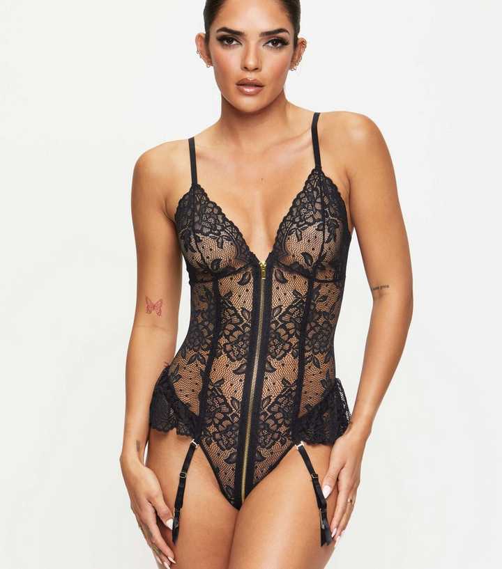 Ann Summers Black Taylor Planet Lace Crotchless Body