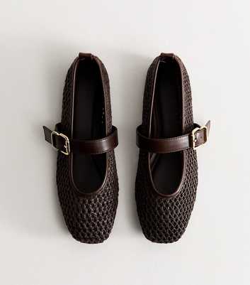 Truffle Brown Faux Leather Woven Mary Jane Pumps