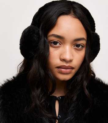 Black Faux Fur Earmuffs