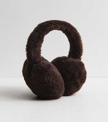 Dark Brown Faux Fur Earmuffs