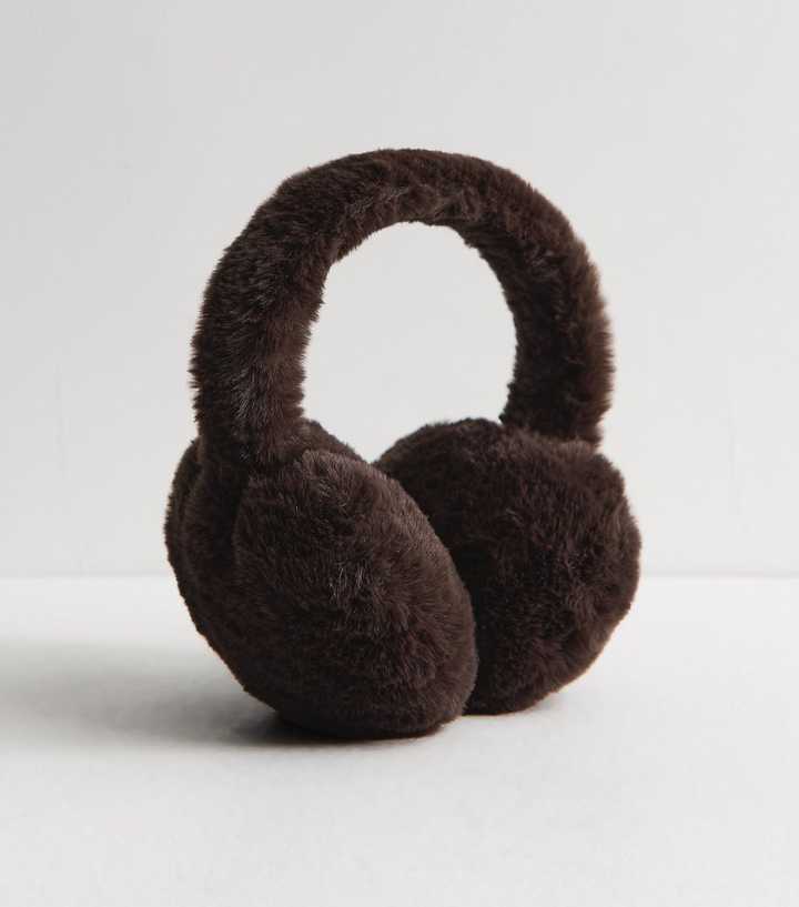 Dark Brown Faux Fur Earmuffs