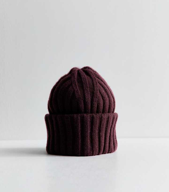 Dark Burgundy Thick Rib Beanie