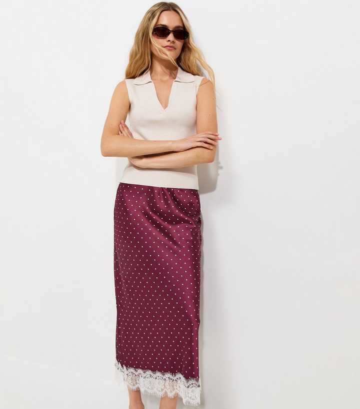 Polly Polka Satin Lace Bias