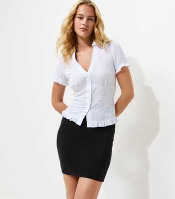Tall Black Cotton Rich Jersey Tube Mini Skirt