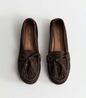 Premium Real Suede Dark Brown Tassel Loafers