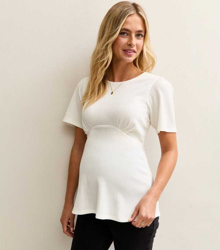 Maternity White Half Moon Top