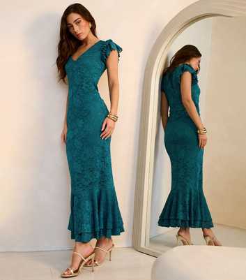 Gini London Lace V Neck Maxi Dress