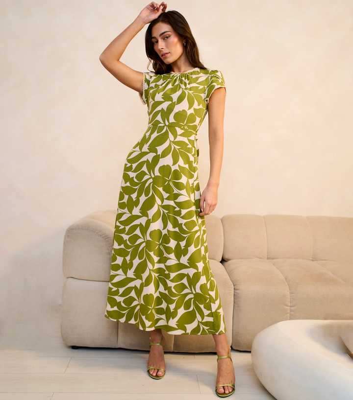 Gini London Light Green Elasticated Waist Maxi Dress