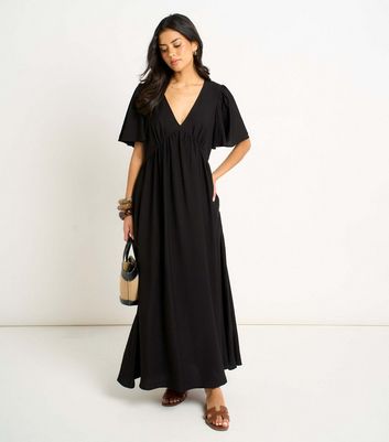 black v neck skater dress With Love Lace V-Neck Chiffon Skater Dress