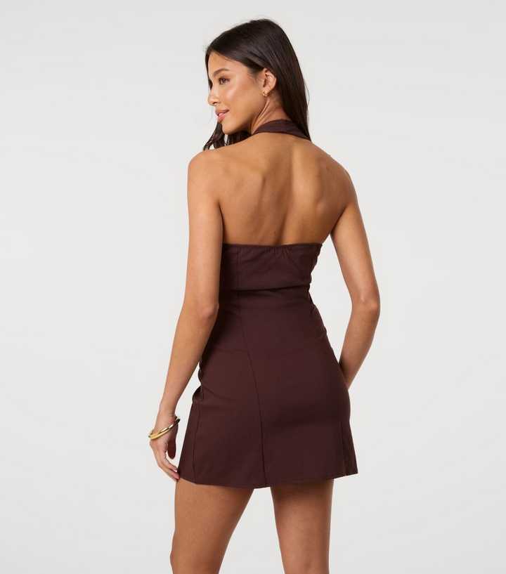 pink vanilla brown dress Pink Vanilla Brown Bandeau Mini Dress