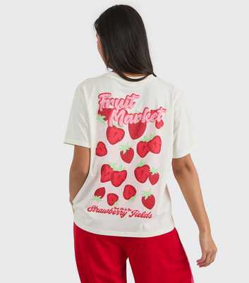 Custard White Fruit Market Print T-Shirt